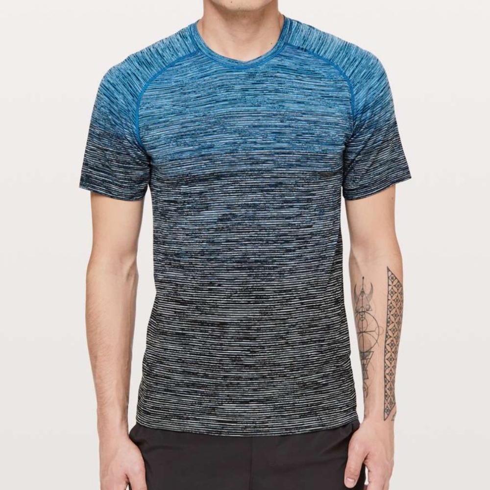 Lululemon Metal Vent Tech Short Sleeve (Baltic Blue / White / Black)